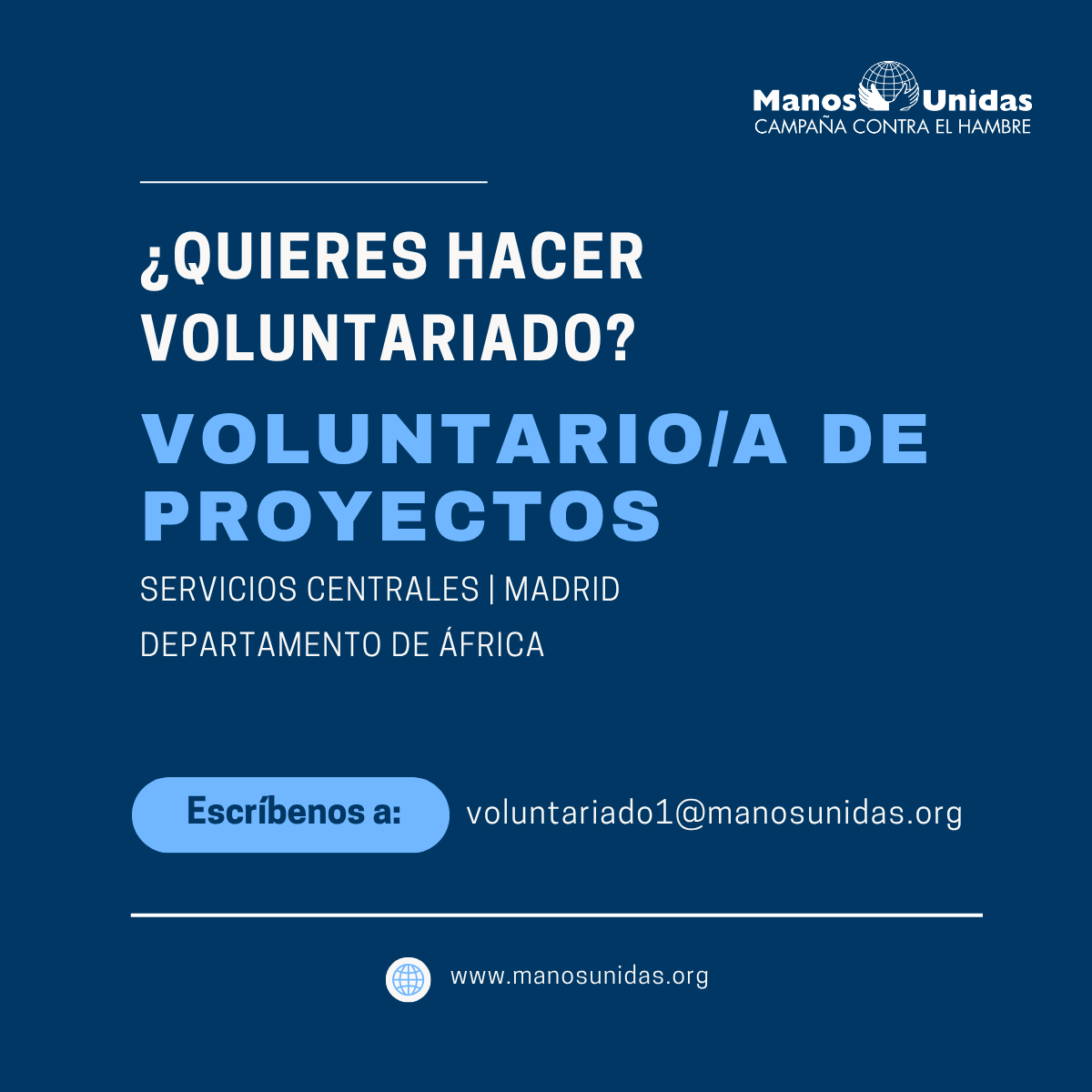 Voluntariado proyectos Servicios Centrales