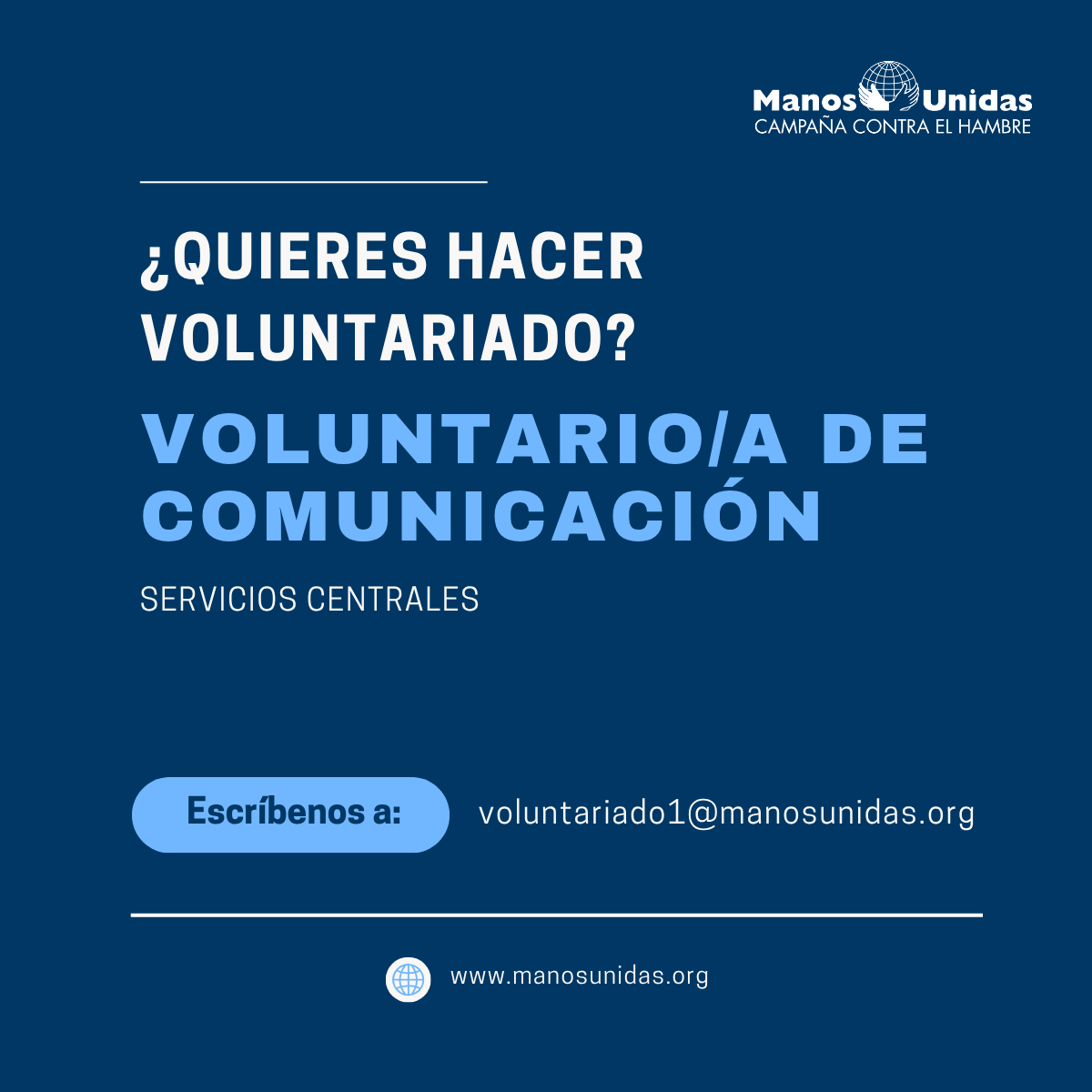 Oferta voluntariado Comunicación