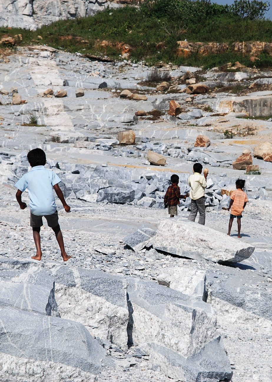 Niños en las canteras de Bangalore