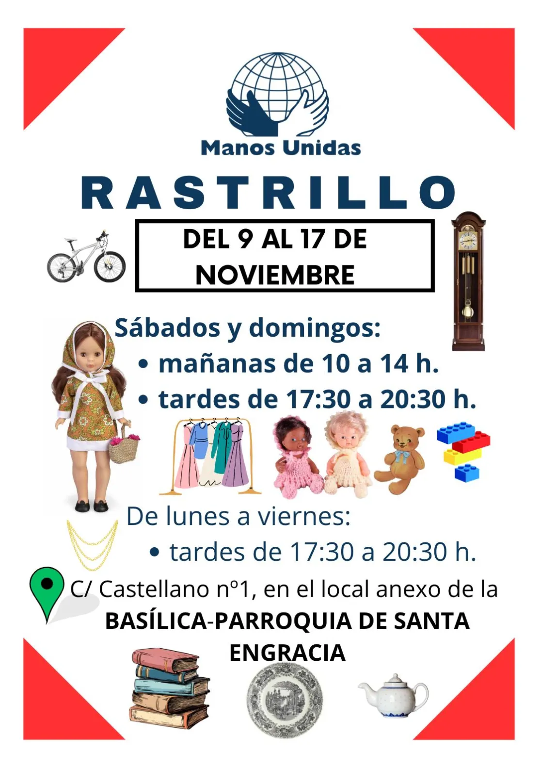 Cartel rastrillo solidario en Basílica - Parroquia de Santa Engracia