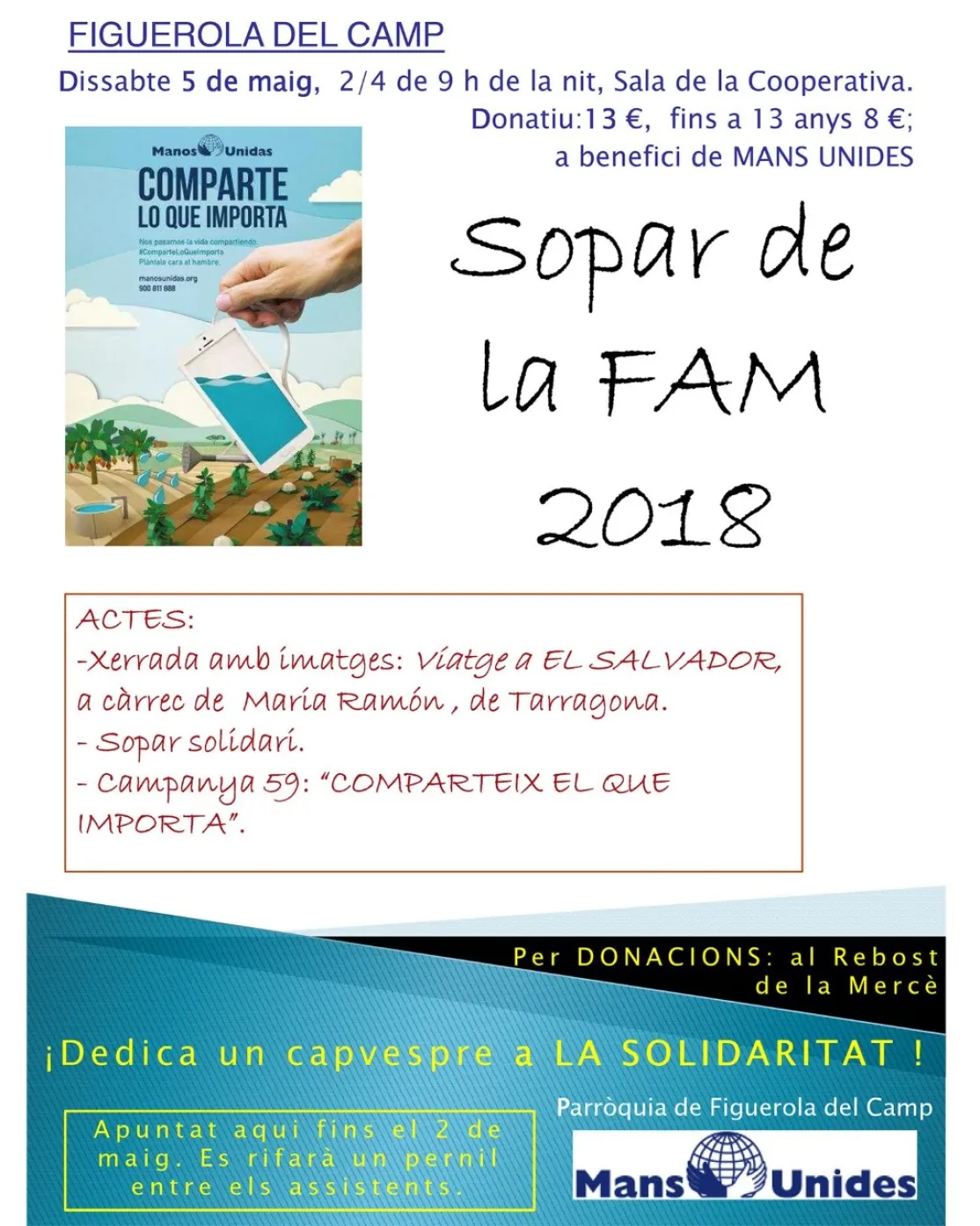 Próxima Cena Solidaria en Figeurola del Camp