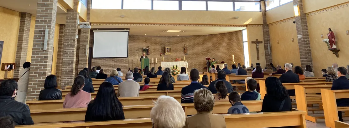 Nuestro delegado presenta la Campaña de Manos Unidas en las eucaristías del domingo de las parroquias de Mutilva