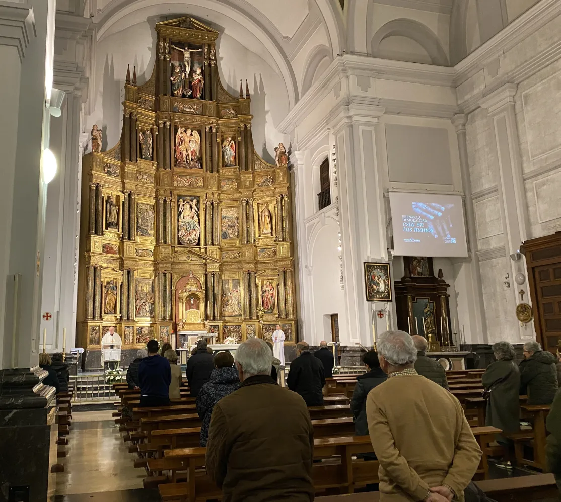Misa de ayuno voluntario en la Parroquia de San Miguel de Pamplona