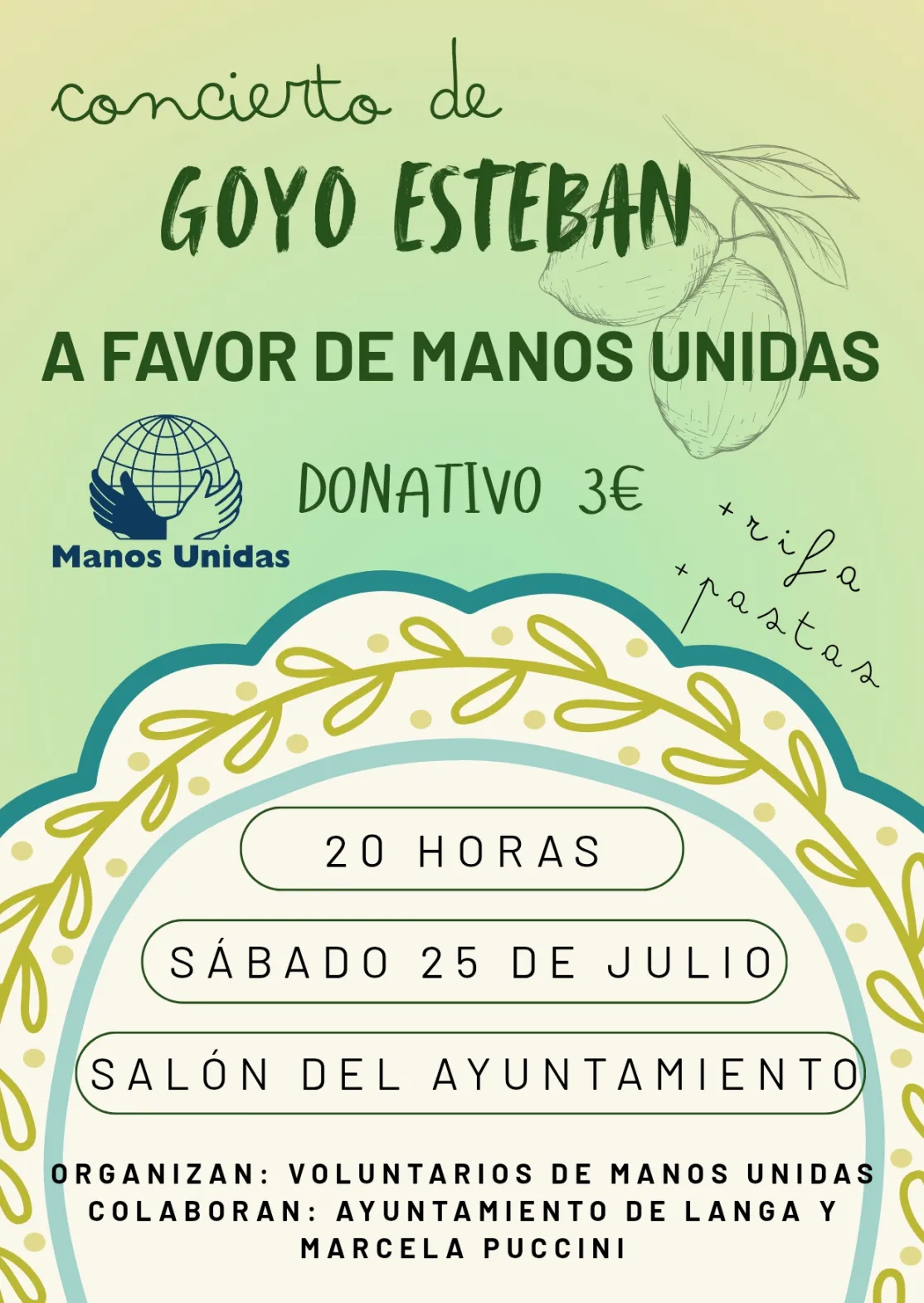 Tarde solidaria a favor de Manos Unidas