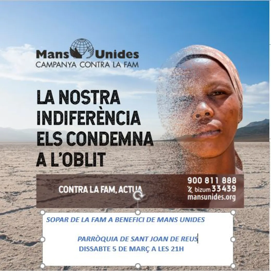 Cena Solidaria en beneficio de Manos Unidas