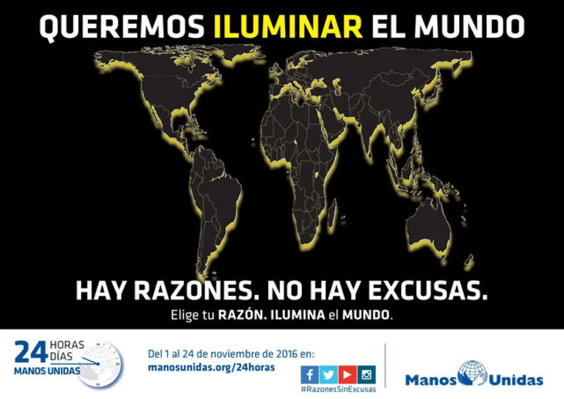 "Queremos iluminar el mundo" pretende sensibilizar a la población de la injusticia del hambre en el mundo.
