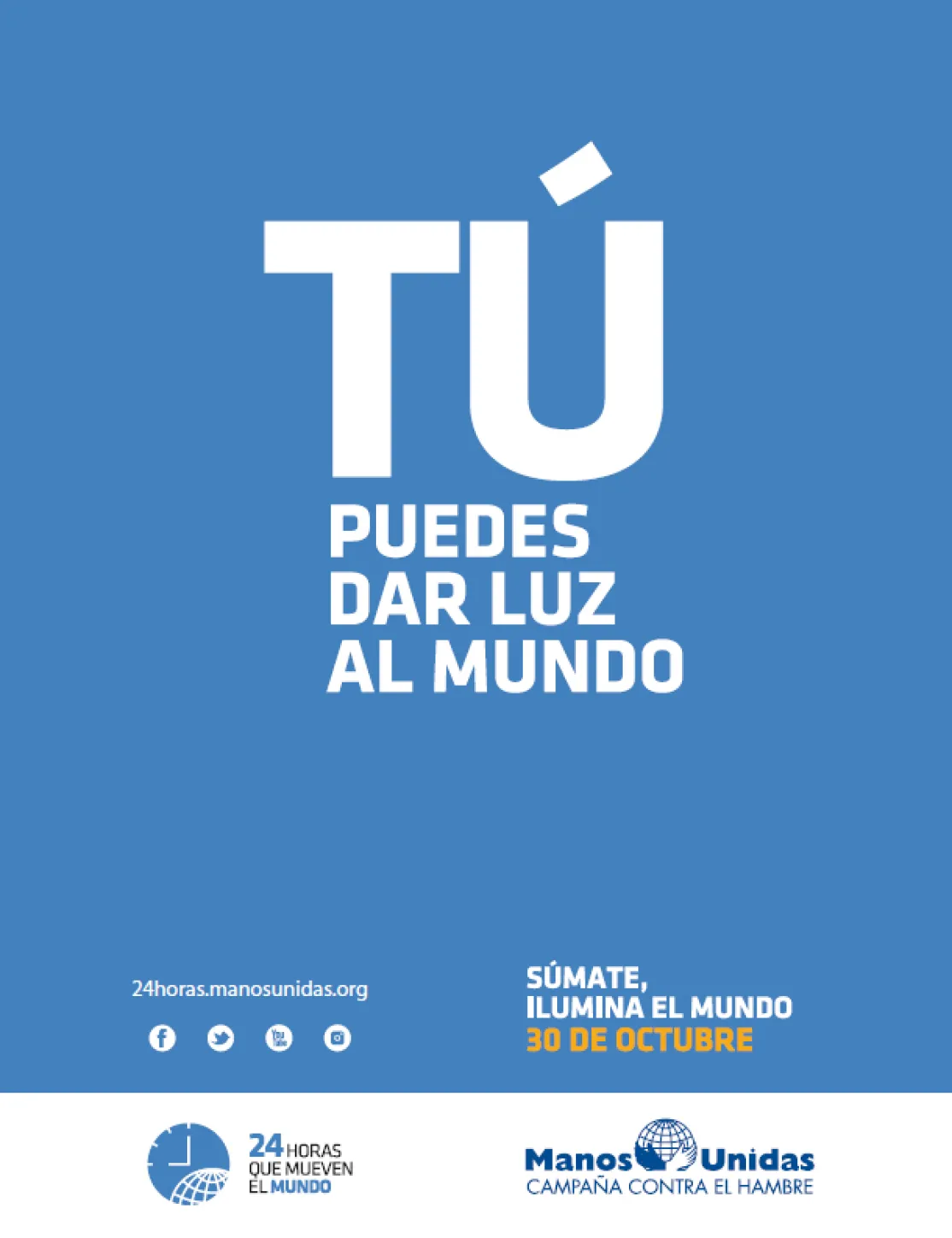 Cartel de la II edición de las "24 horas que mueven el mundo" de Manos Unidas
