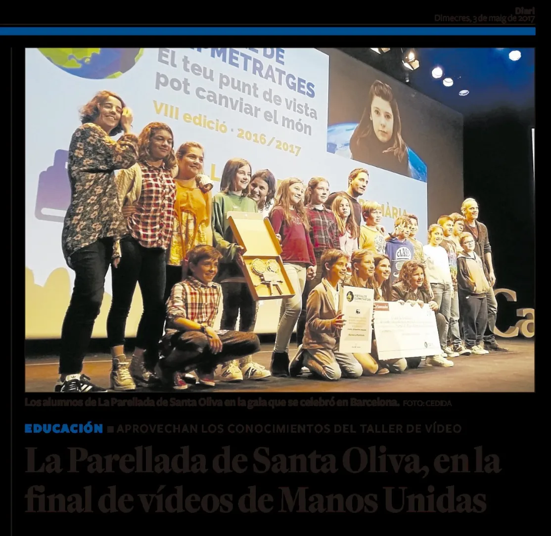 La escuela La Parellada de Santa Oliva a la Final de Clipmetrajes 
