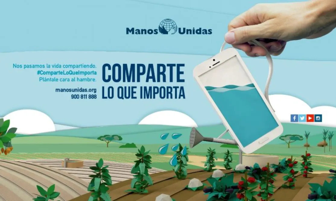 El lema "Comparte lo que importa" es el protagonista de la campaña de 2018 de Manos Unidas