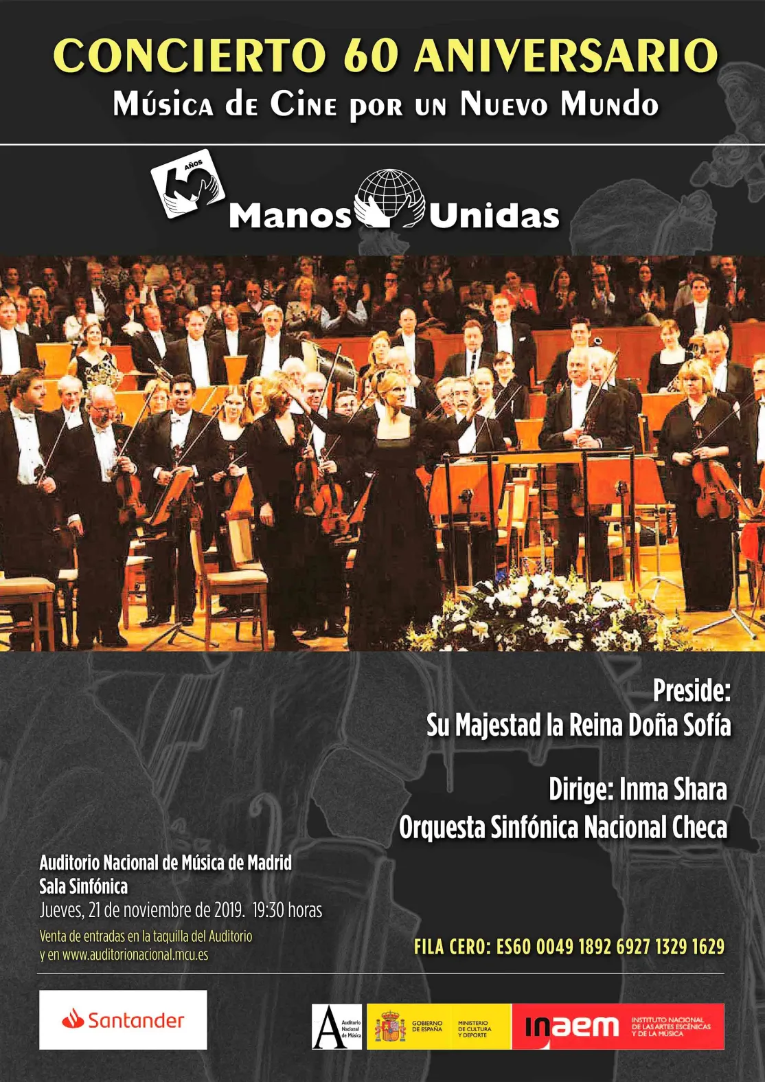 Cartel concierto 60 aniversario de Manos Unidas