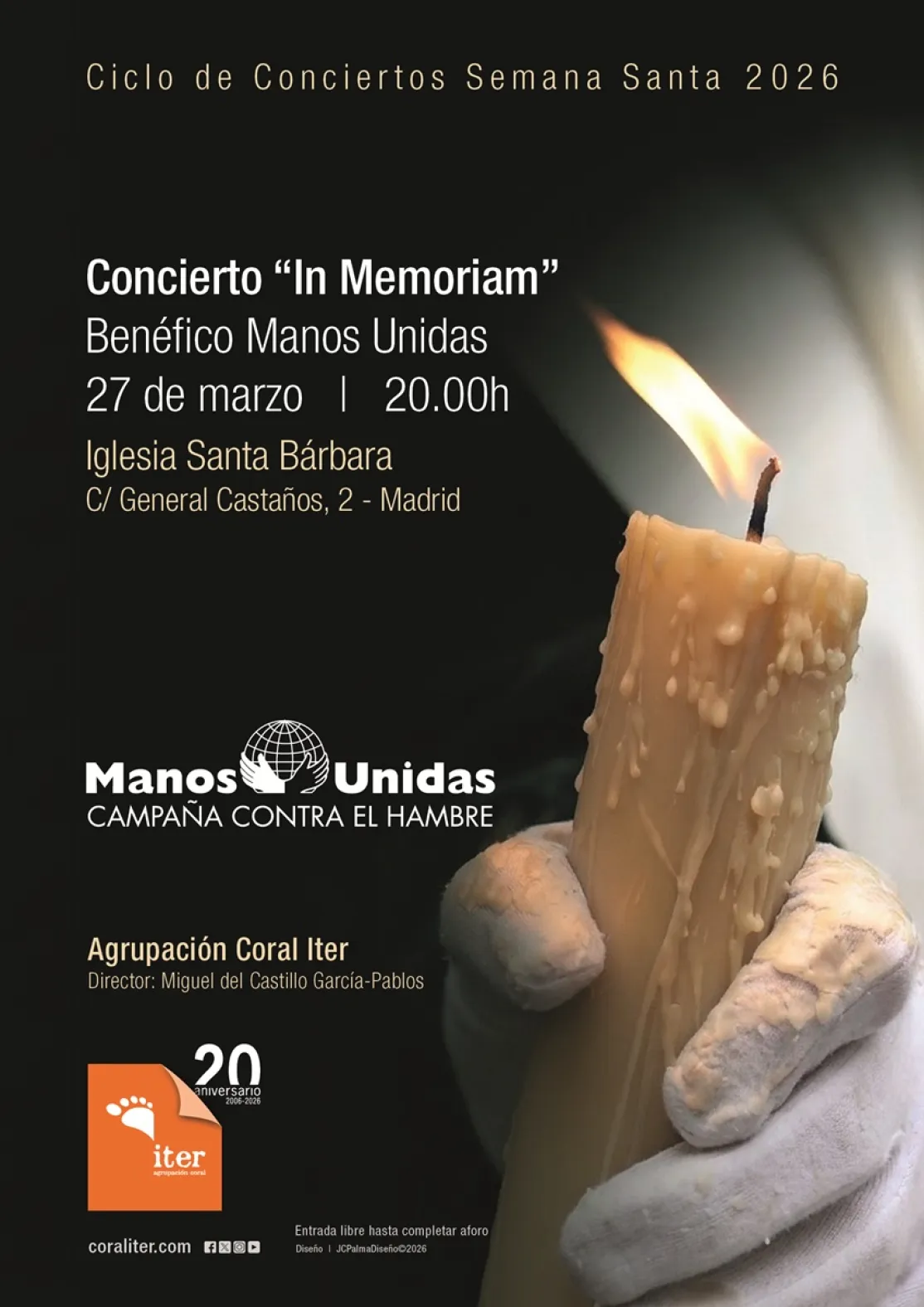 cartel del concierto benéfico "In Memoriam" a beneficio de Manos Unidas