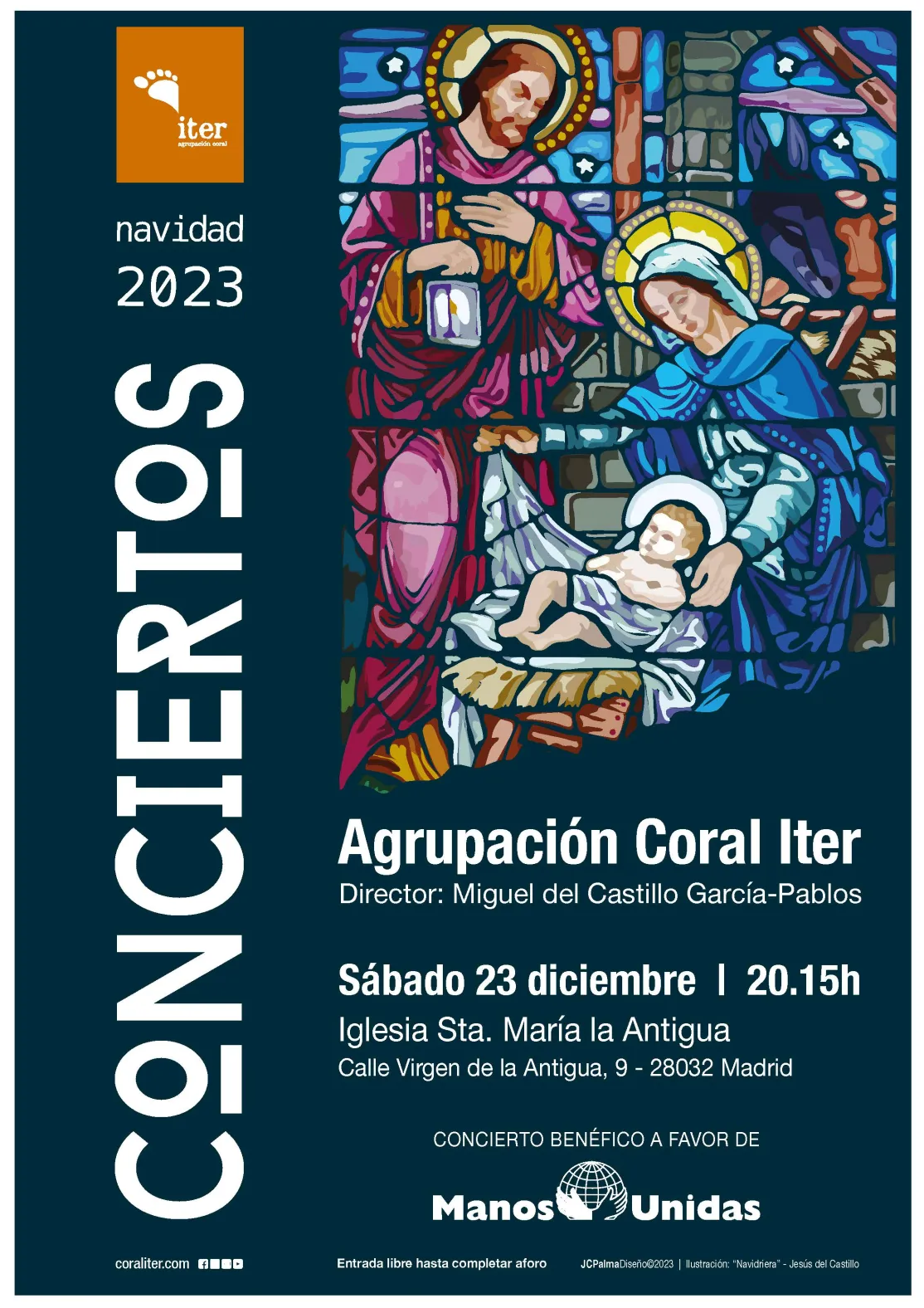 Cartel del Concierto de Navidad 2023 de Manos Unidas Madrid