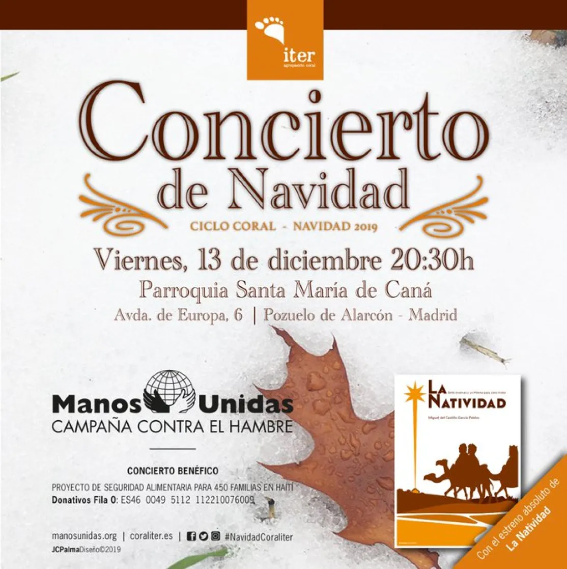 Cartel del Concierto de Navidad 2019 de Manos Unidas Madrid 