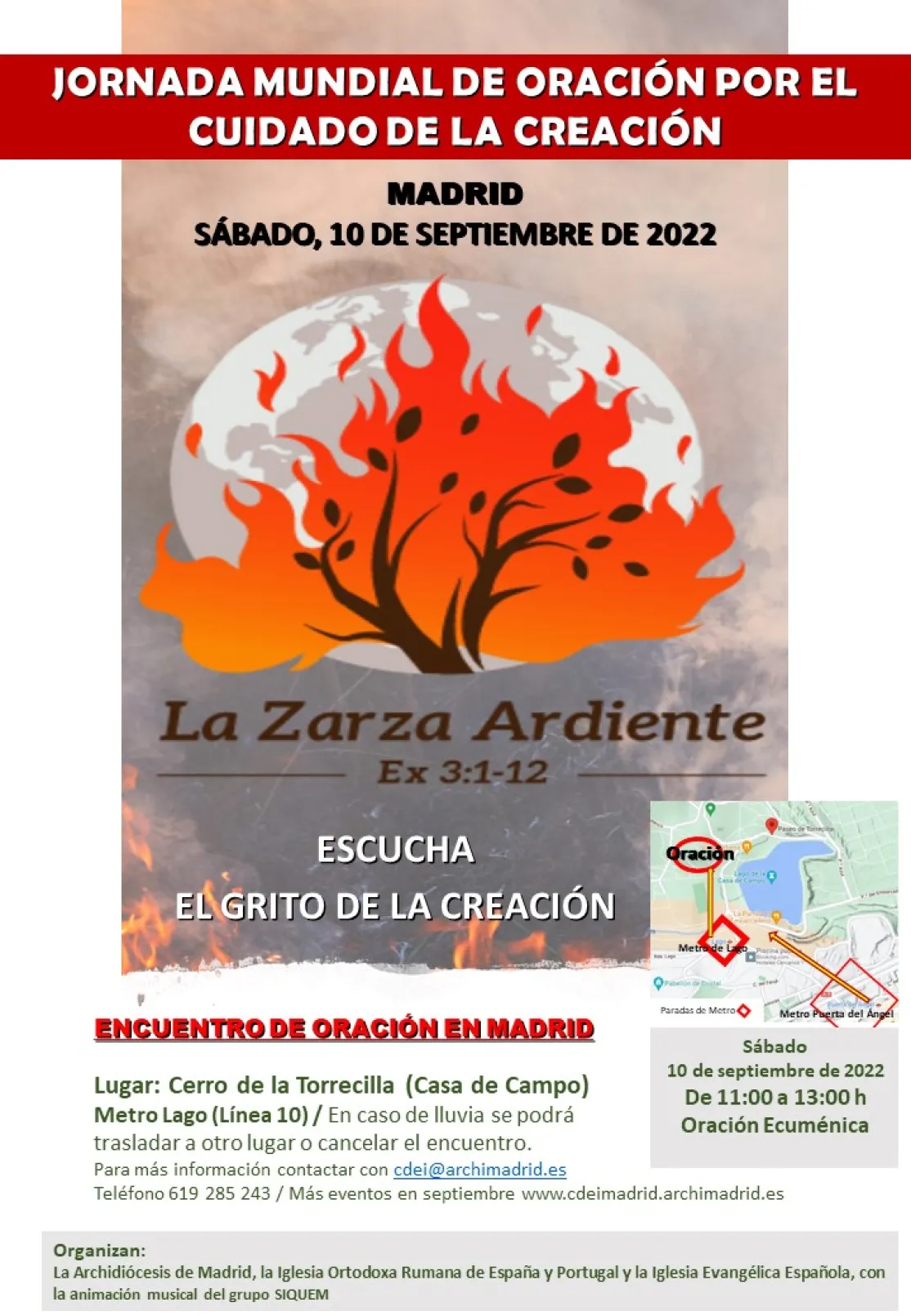 Cartel de la Jornada de Oración por el Cuidado de la Creación en Madrid  2022         