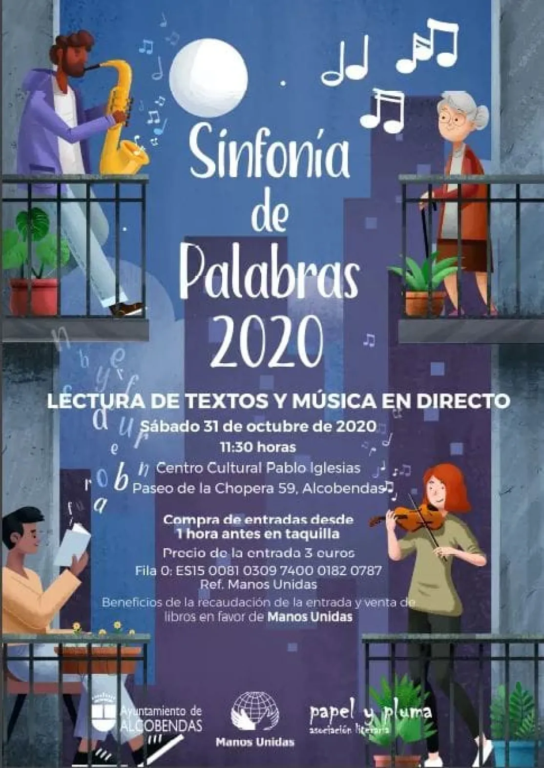 Espectáculo literario en Alcobendas a beneficio de Manos Unidas