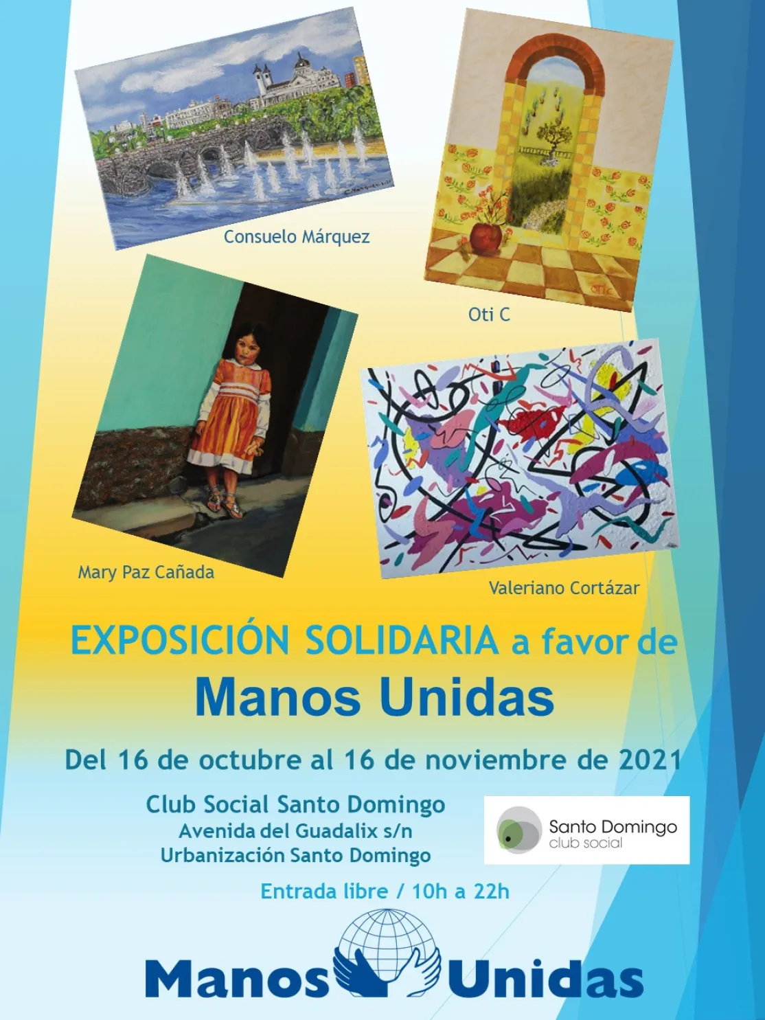 Cartel Exposición Solidaria del Club Social Santo Domingo a favor de Manos Unidas