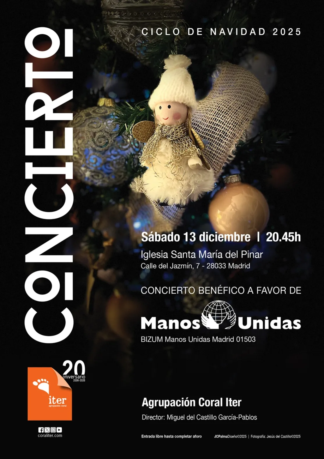 Cartel del Concierto de Navidad 2025 de Manos Unidas Madrid