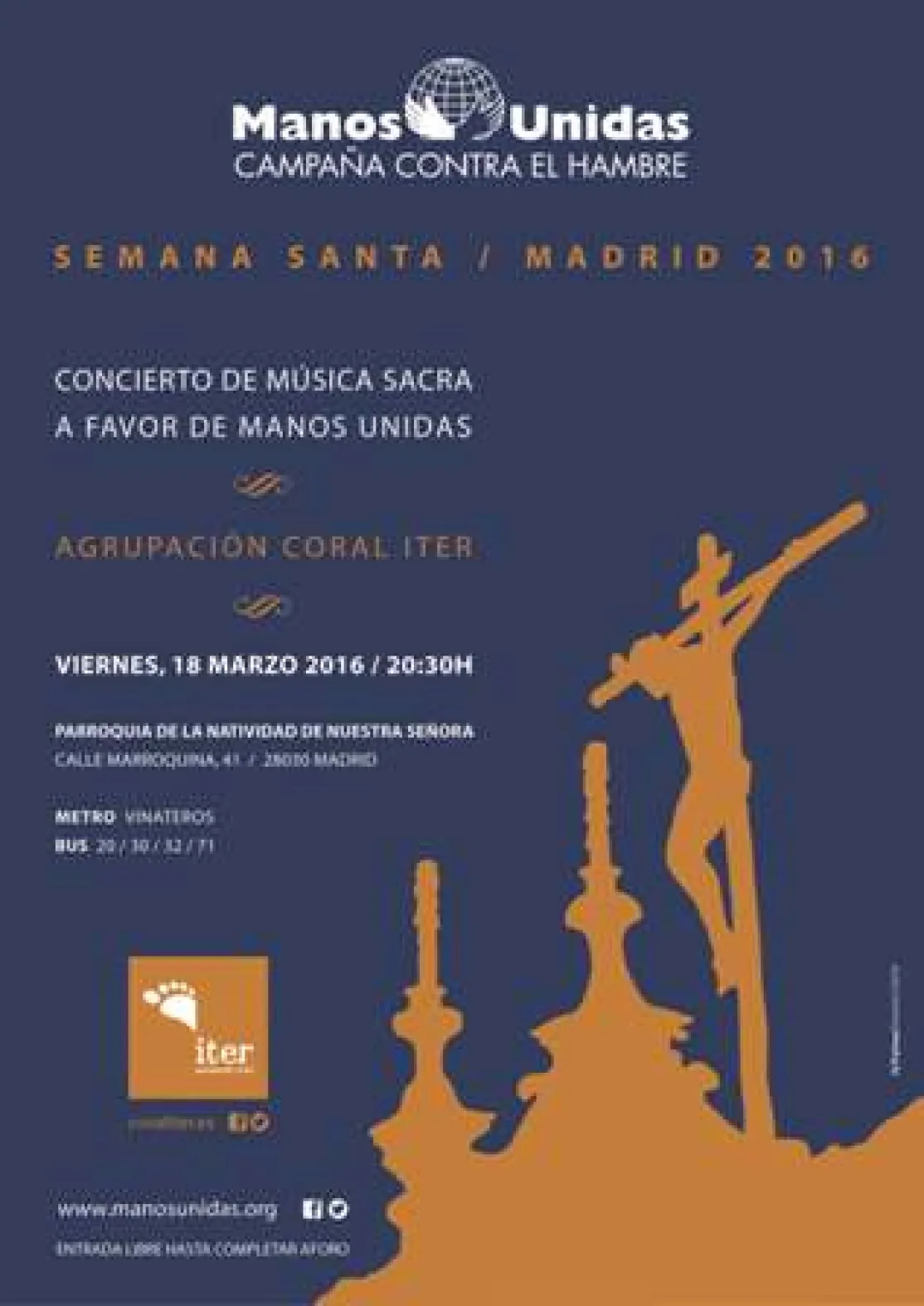 Cartel del concierto de Semana Santa de Manos Unidas