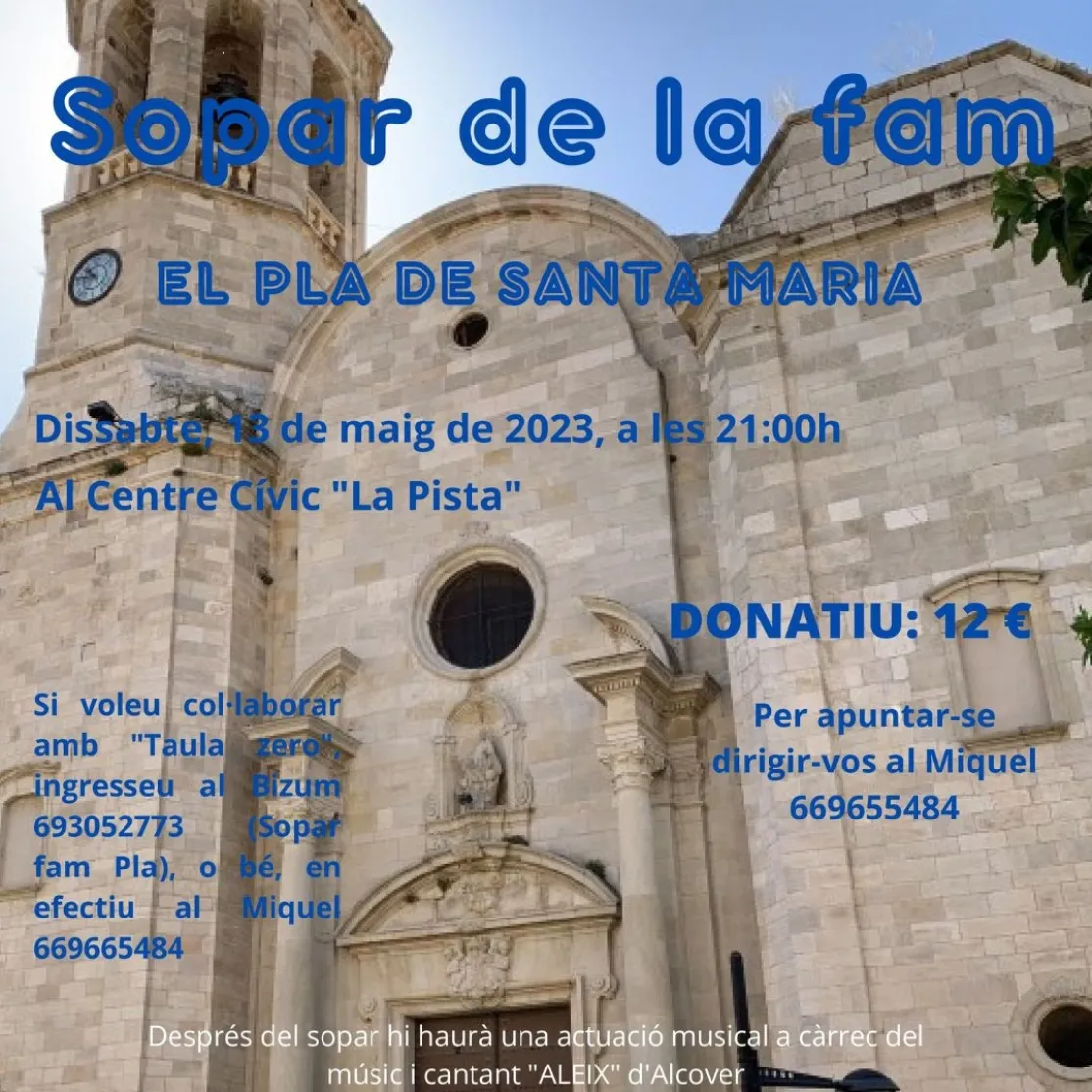 Cena Solidaria en El Pla de Santa Maria