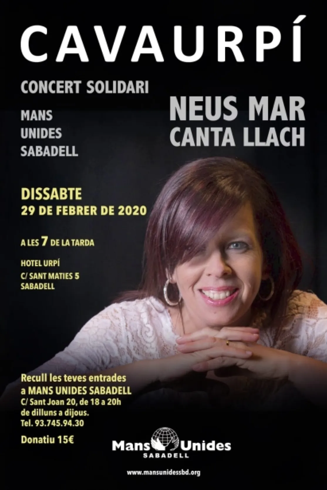 Concierto solidario de Neus Mar en Sabadell