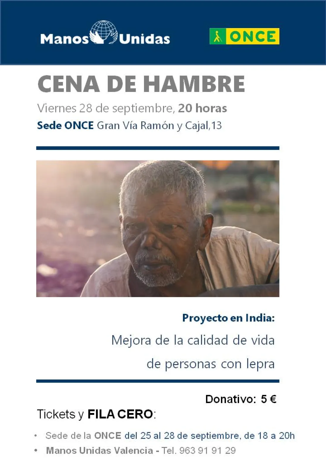 VI Cena Hambre Manos Unidas y Fundación ONCE