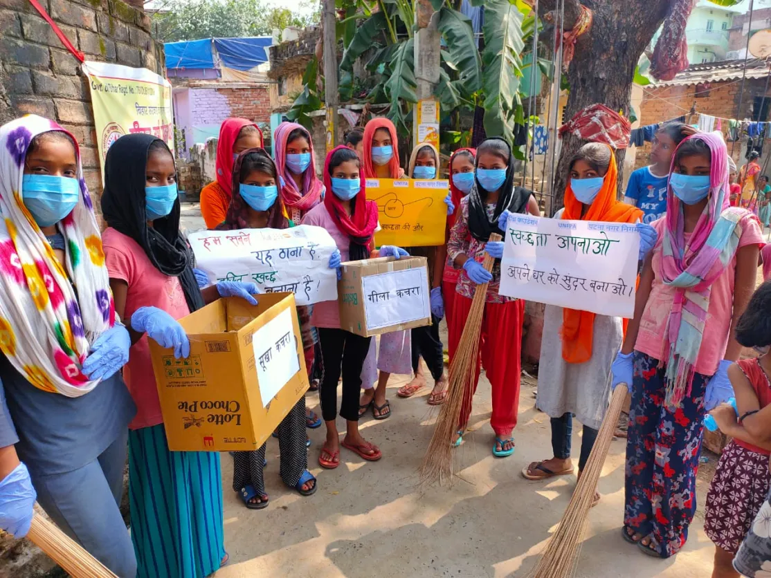 Actividades para las niñas del extrarradio de la ciudad de Patna (India). Foto:Manos Unidas 