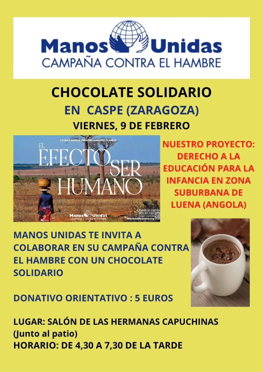 Chocolate solidario en Caspe