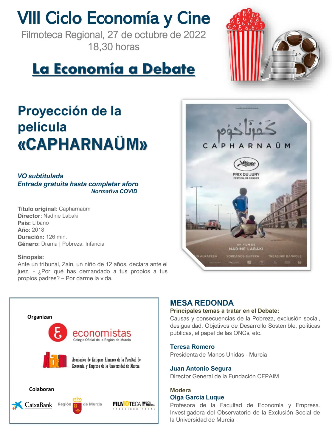 VIII Ciclo Economía y Cine Filmoteca Regional de Murcia