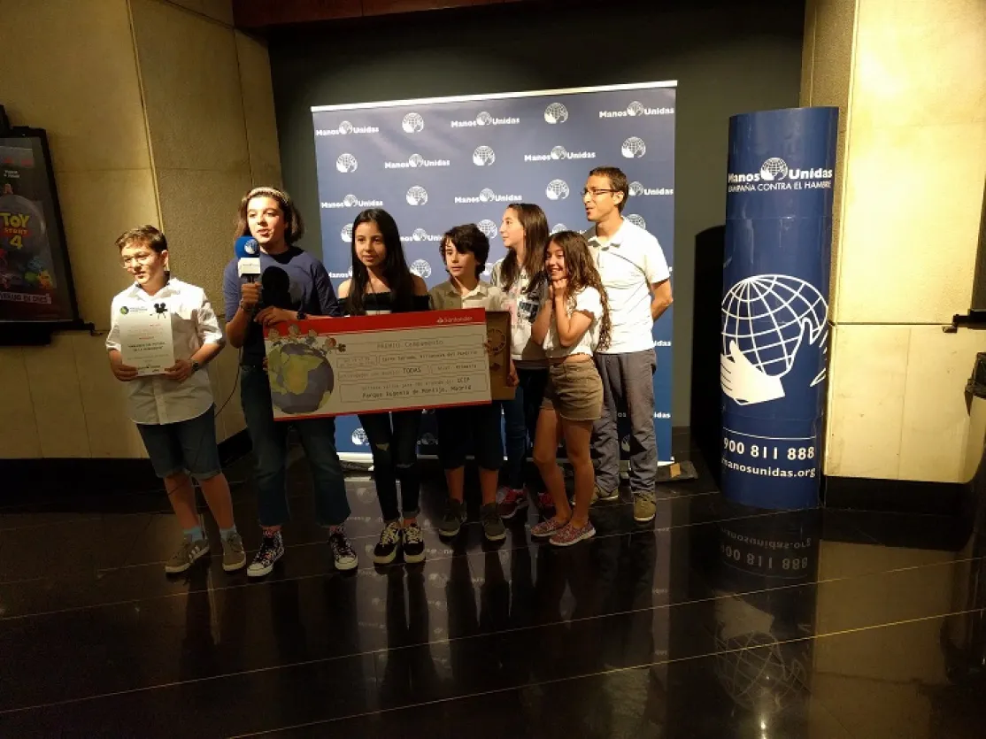 Entrega del premio Clipmetrajes Manos Unidas 2019 al CEIP Parque Eugenia de Montijo de Madrid