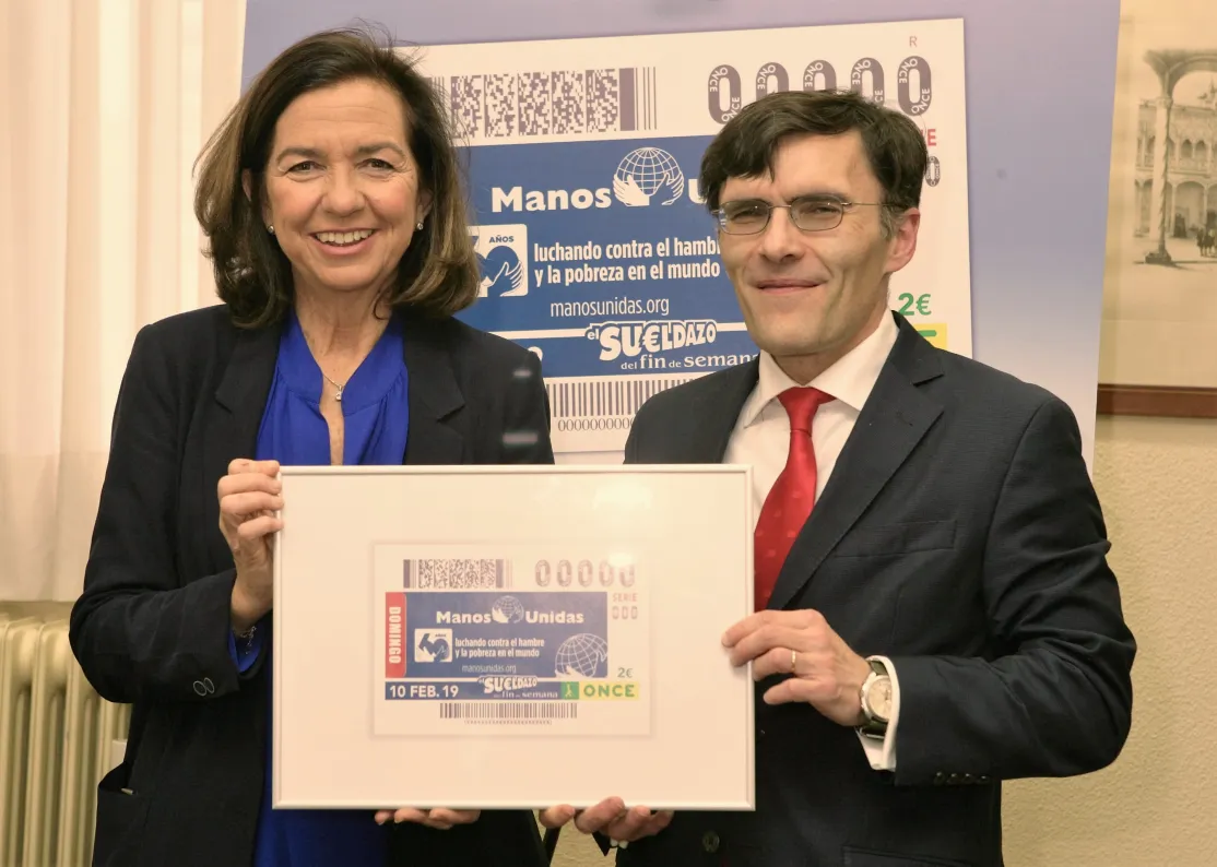 Imagen del Cupón de la ONCE dedicado al 60 aniversario de Manos Unidas. Foto:ONCE 