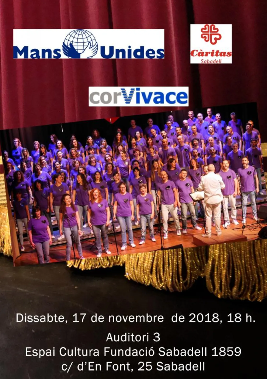 Concierto solidario de Manos Unidas en Sabadell, 2018