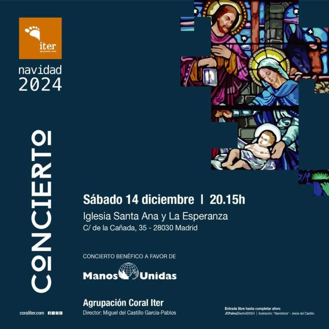 Cartel del Concierto de Navidad 2024 de Manos Unidas Madrid