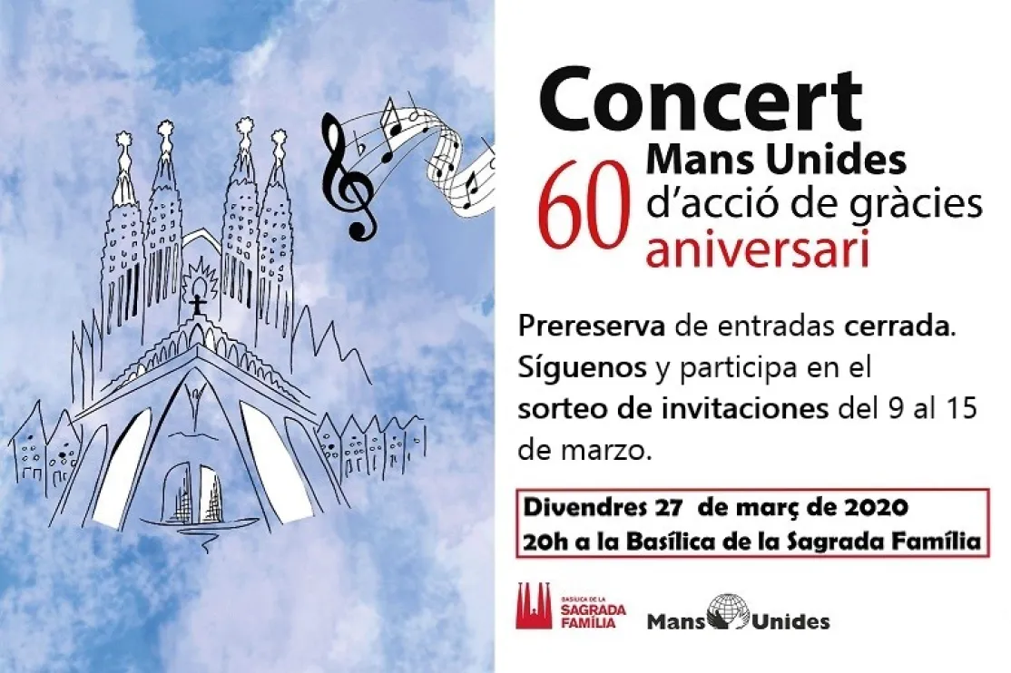 Concierto accion gracias 60 anos Manos Unidas en la Basilica Sagrada Familia
