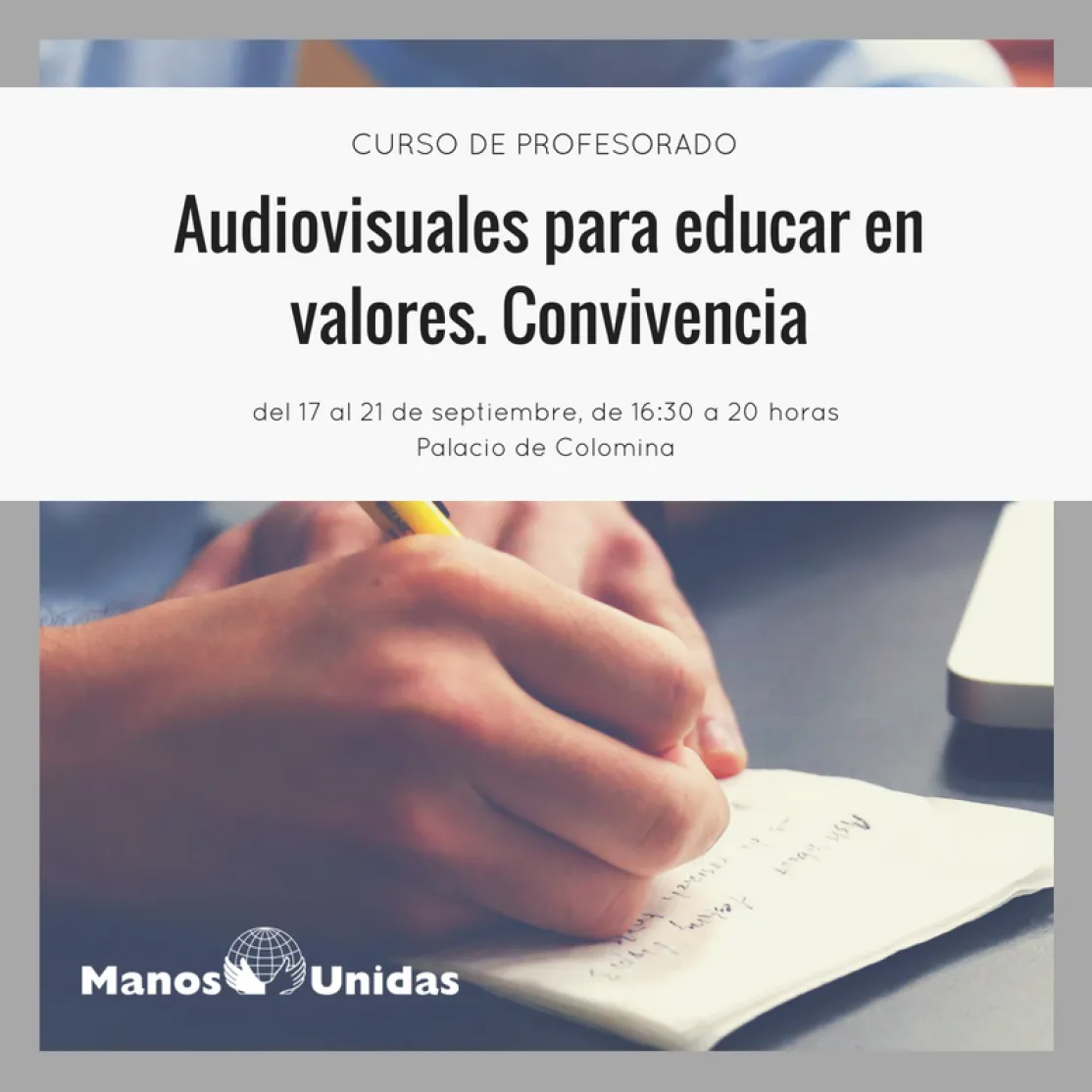 Curso profesorado Manos Unidas. Cine y convivencia.