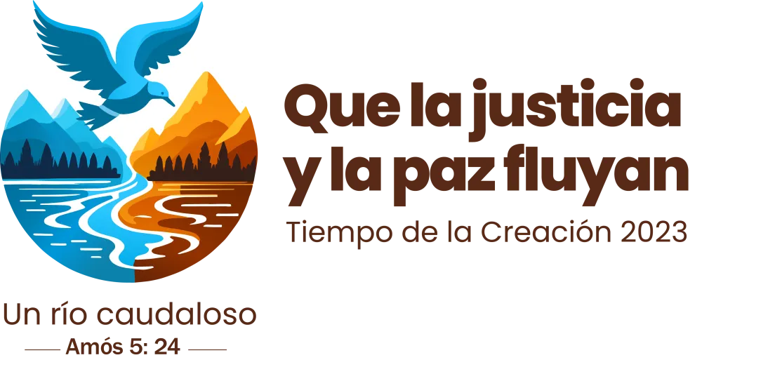 Unidos por la justicia y la paz en nuestra casa común. Tiempo de la Creación 2023. Logo oficial.