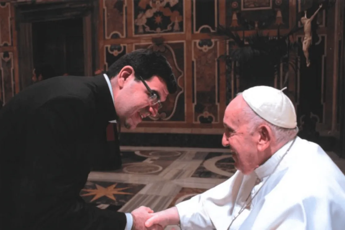 Monseñor Manent, con el recientemente fallecido Papa Francisco