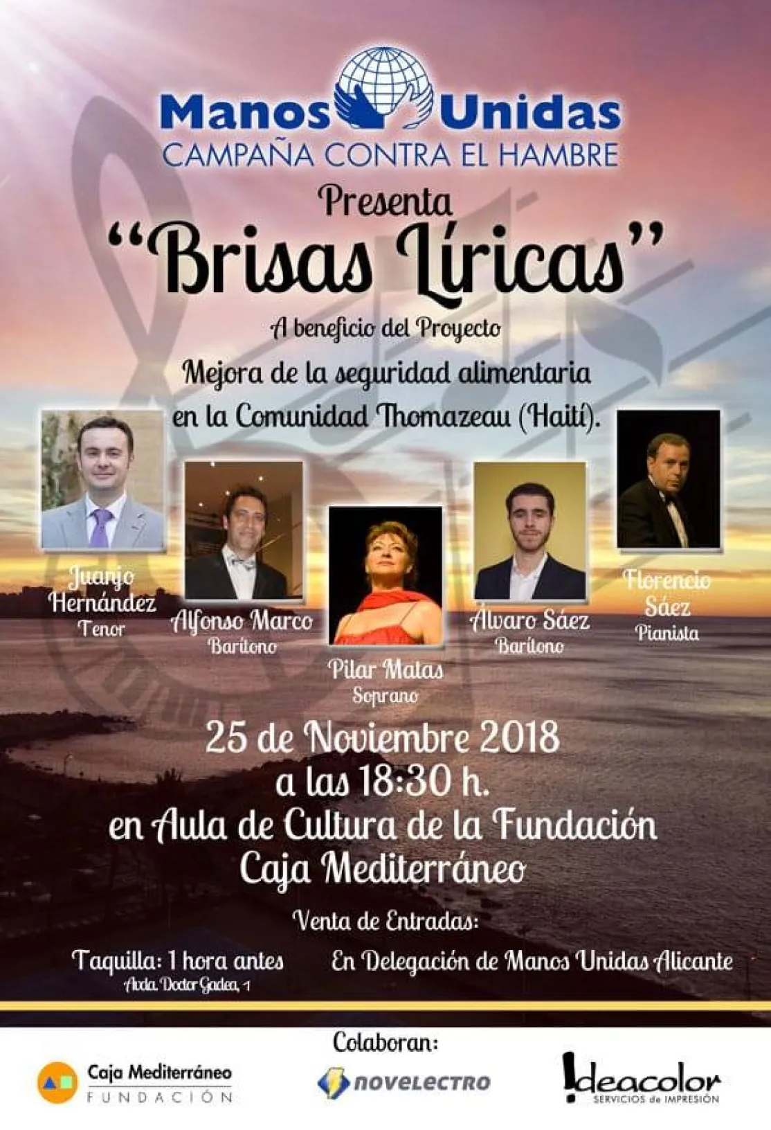 Brisas Líricas, concierto solidario en beneficio de los proyectos de Manos Unidas