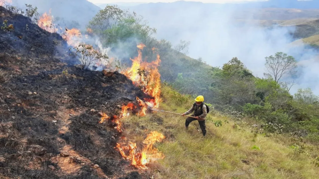 Foto de los incendios que arrasaron Bolivia en agosto, obtenida de la web del Gobierno andino