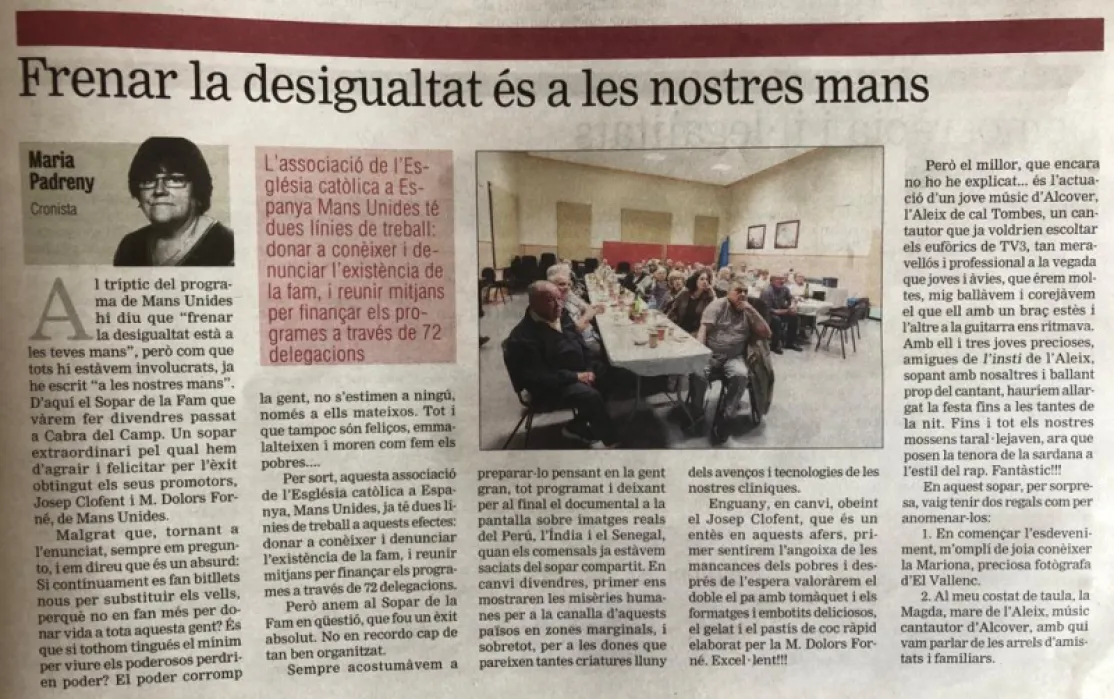 “Frenar la desigualdad está en nuestras manos” 