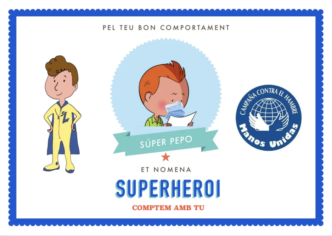 Diplomas de superhéroe para los alumnos
