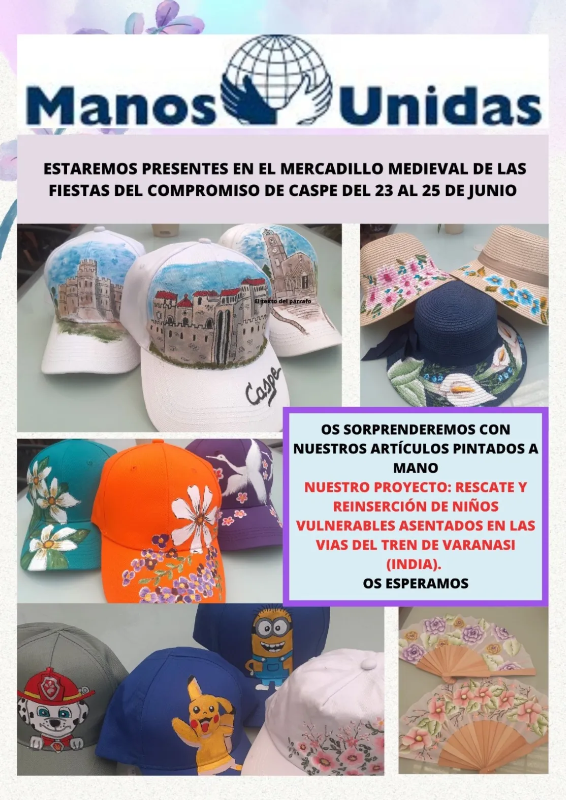 Manos Unidas en el Mercadillo Medieval de las Fiestas del Compromiso de Caspe
