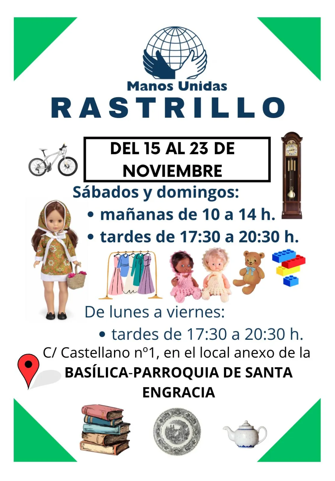 Cartel rastrillo solidario en Basílica - Parroquia de Santa Engracia