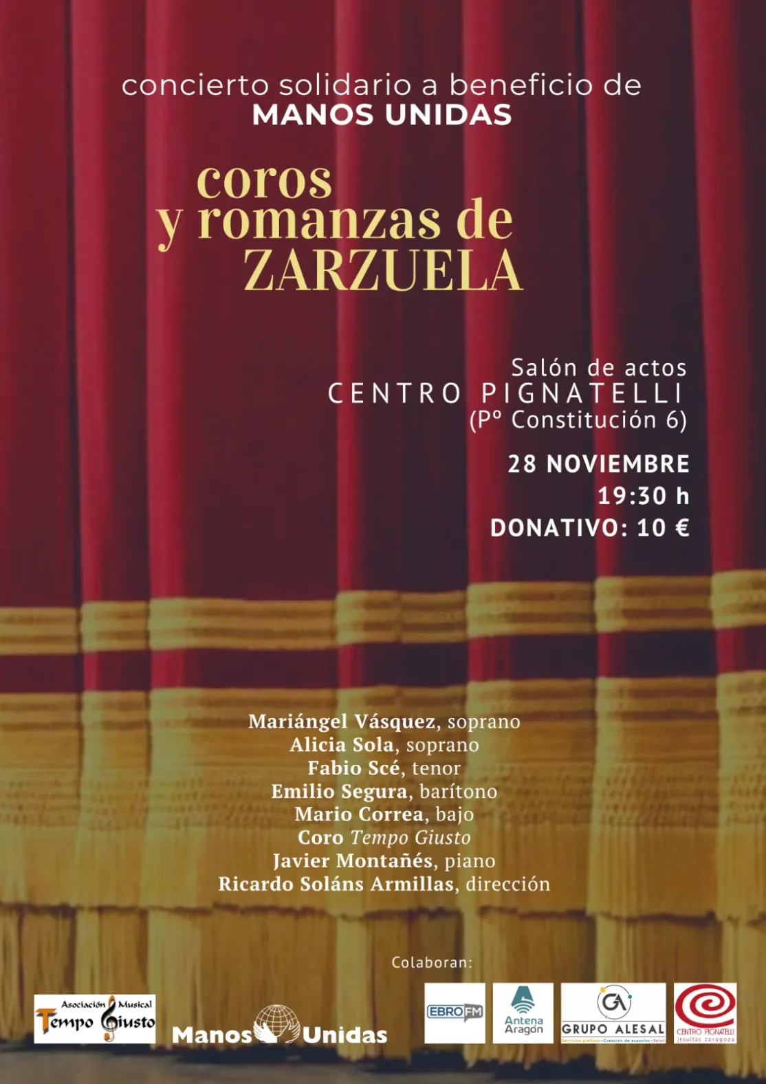 Cartel Concierto Solidario "Coros y romanzas de Zarzuela"