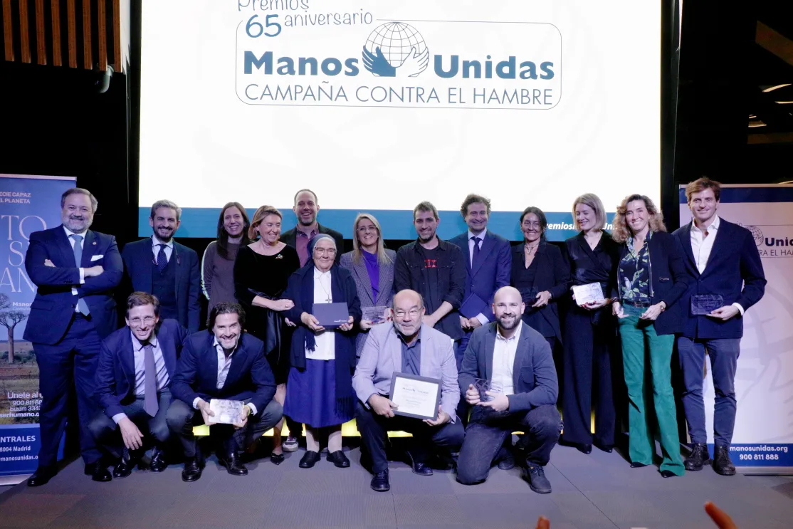 Premiados en la ceremonia de Entrega de Premios Manos Unidas 65 Aniversario. Foto: Javier Mármol