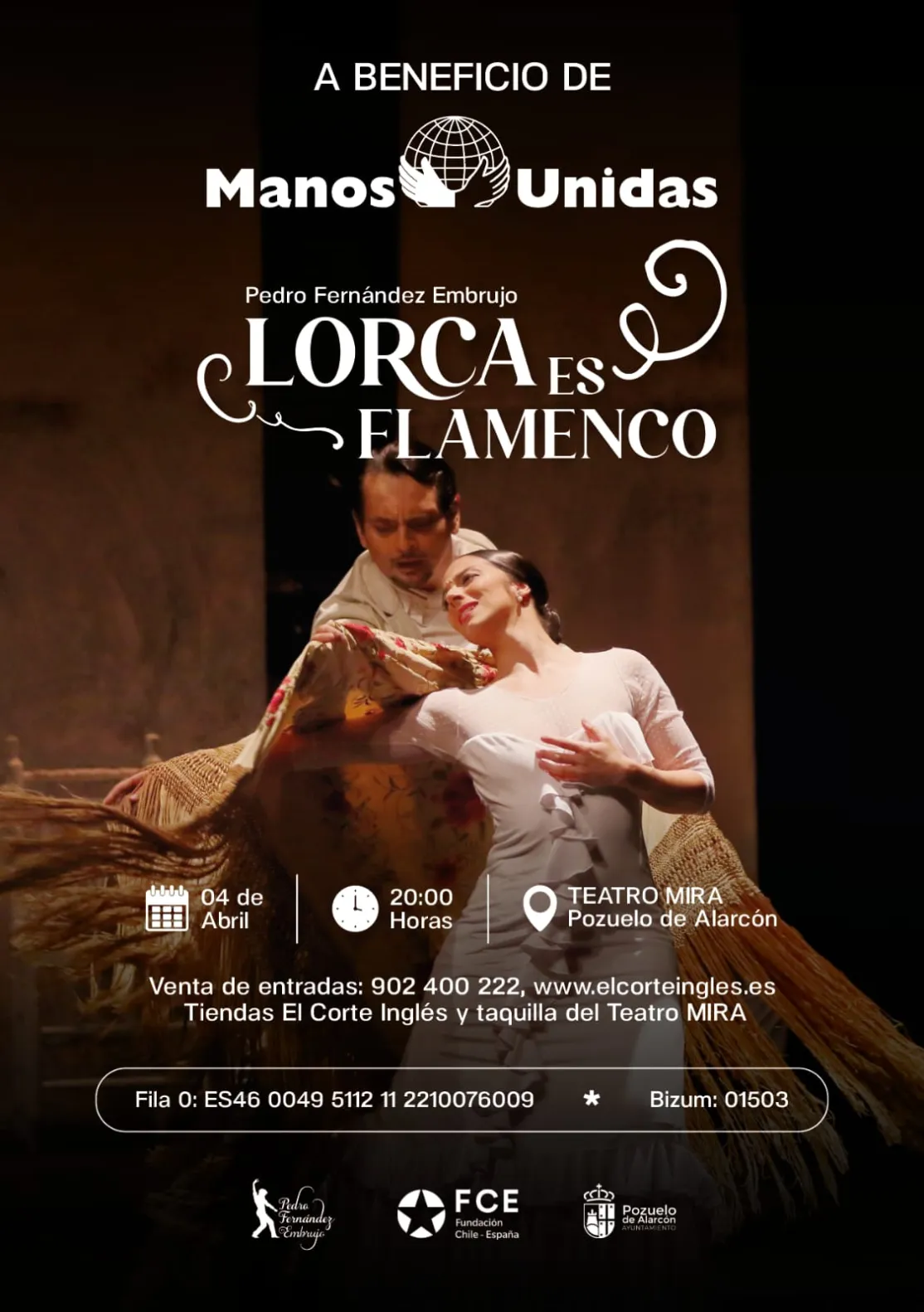 Cartel del espectáculo Lorca es Flamenco en Pozuelo a beneficio de Manos Unidas