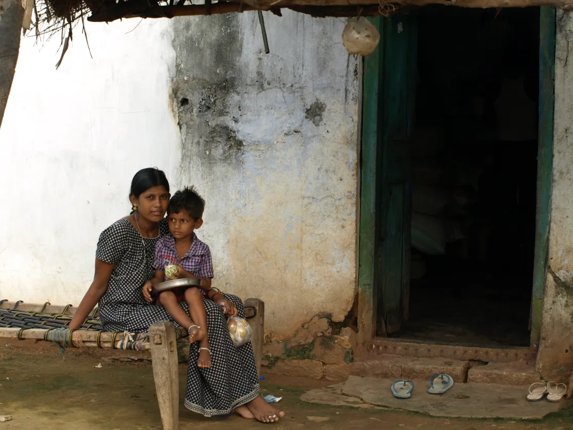 Niños en Warangal. Proyecto seguridad alimentaria. India. Foto: Manos Unidas/María José Pérez