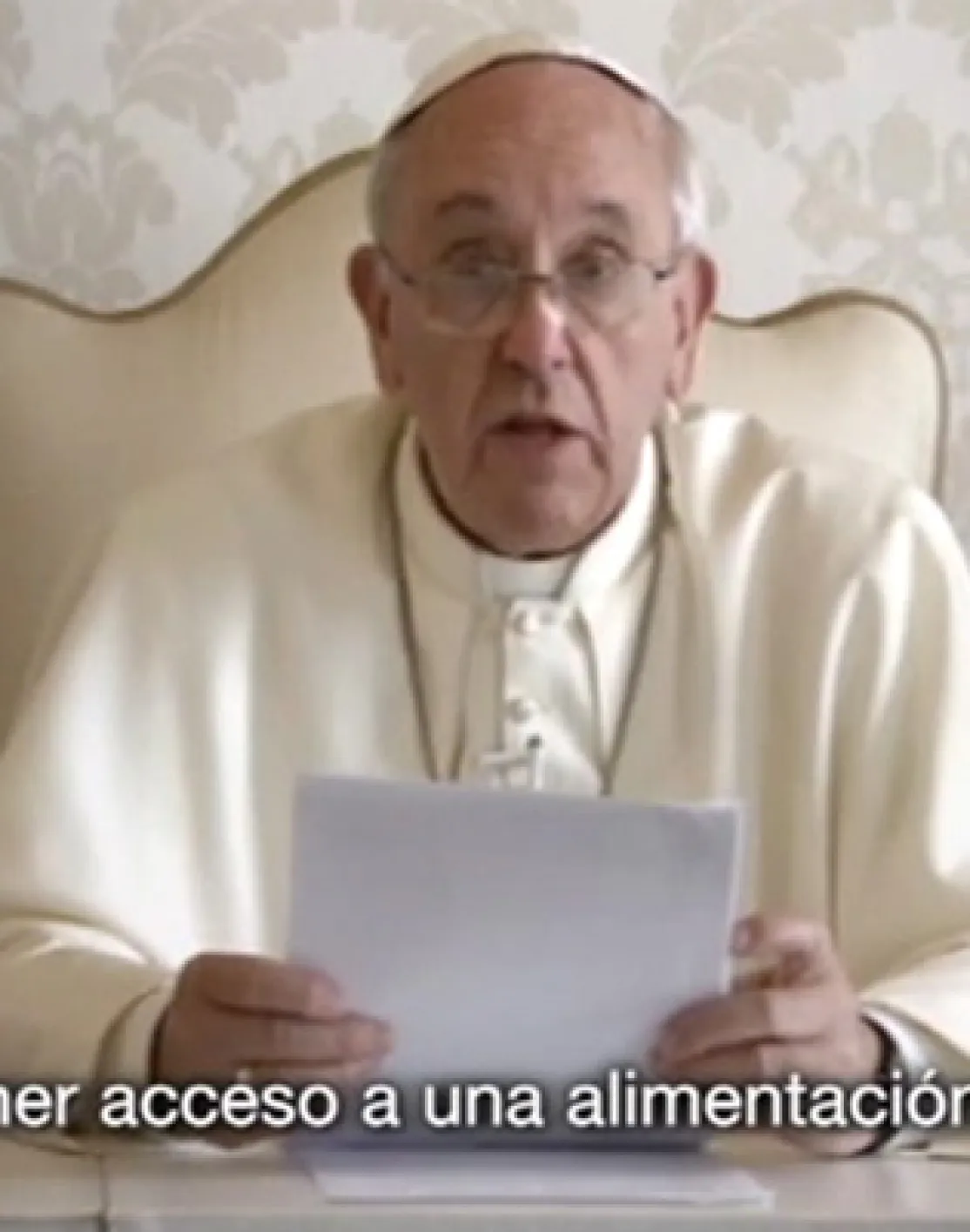 Imagen del Papa Francisco en el video de lanzamiento de la campaña