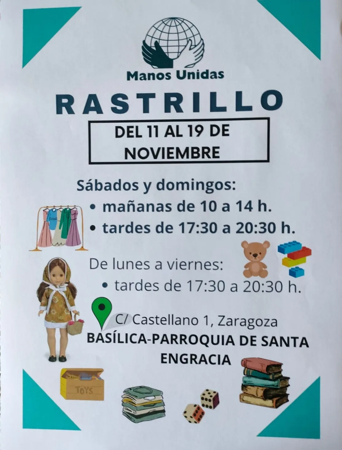 Cartel RASTRILLO SOLIDARIO de la Parroquia de Santa Engracia