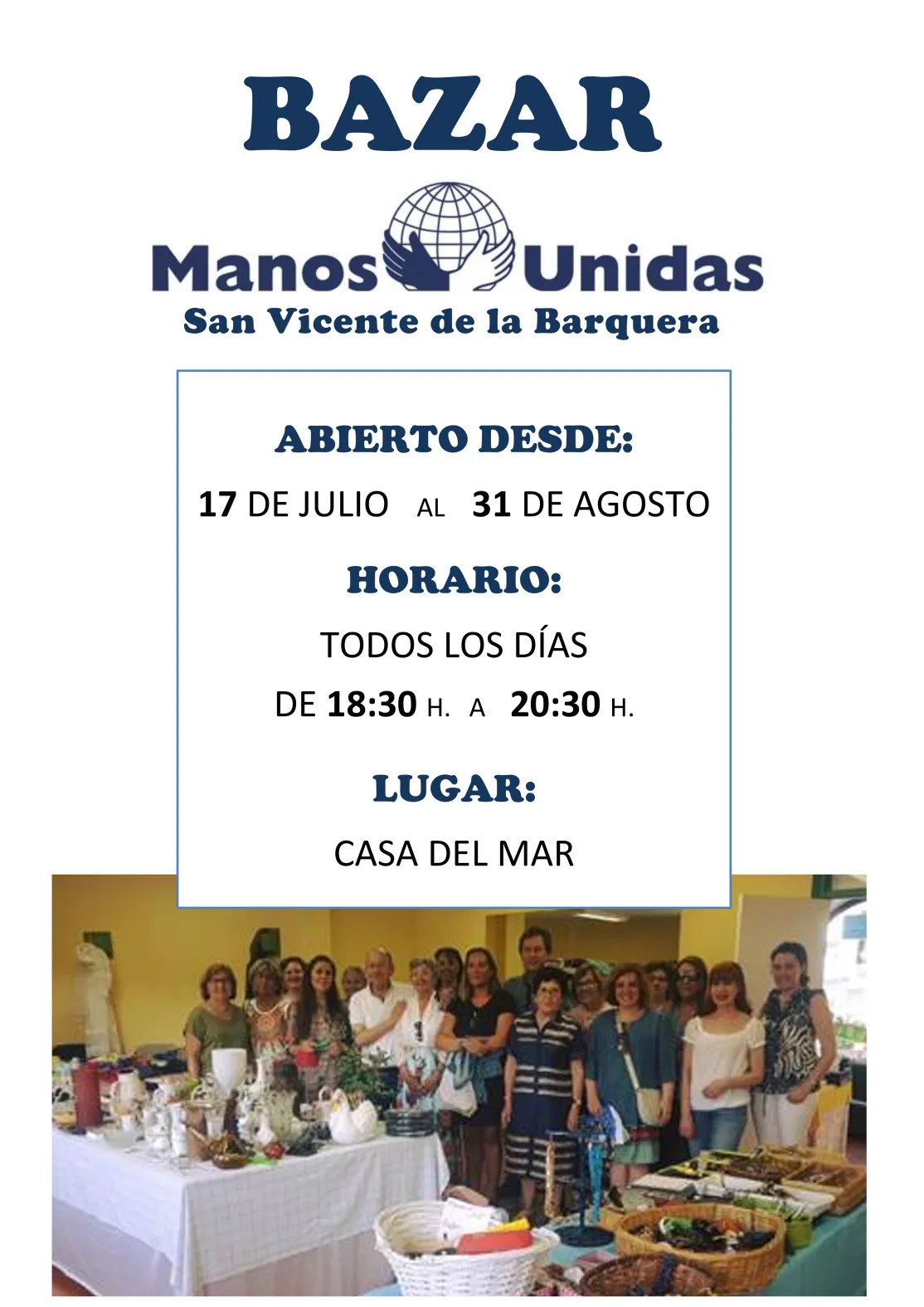 Manos Unidas abre su tradicional Bazar de verano