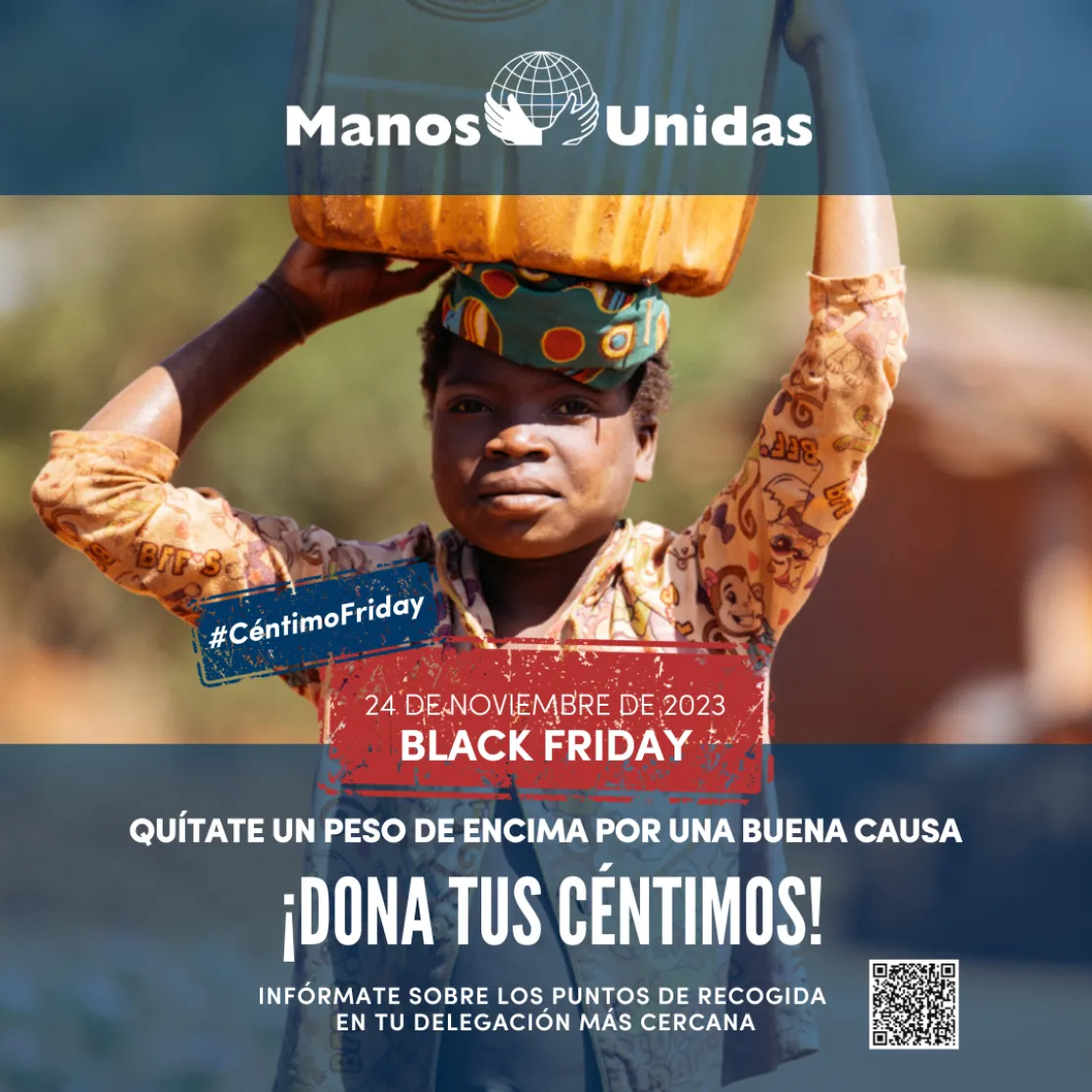  Manos Unidas vuelve a transformar el Black Friday en un acto solidario. Cartel del Céntimo Solidario 2023. 